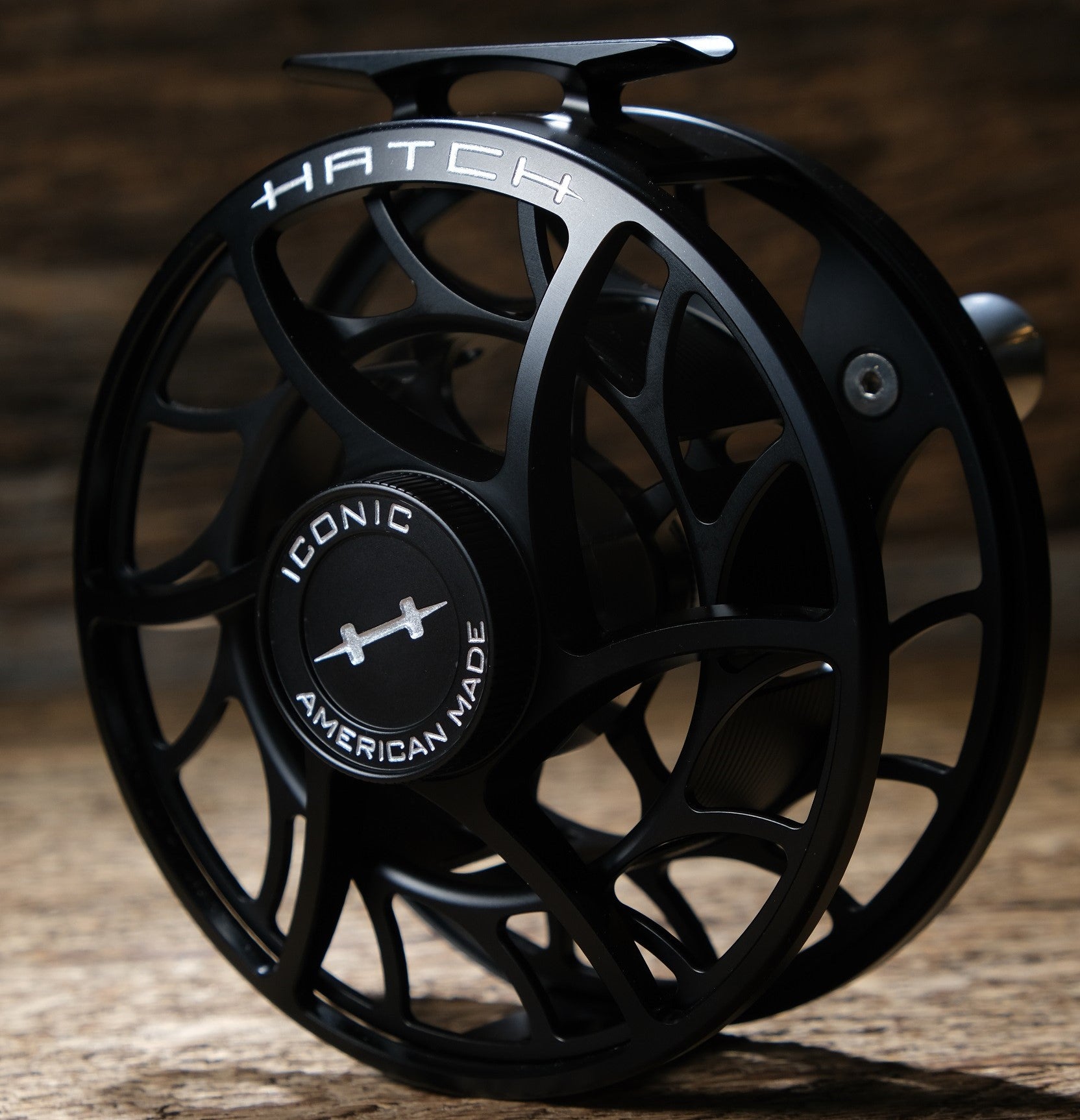 Hatch Iconic 3 Plus Fly Reel Black/Silver / Large Arbor